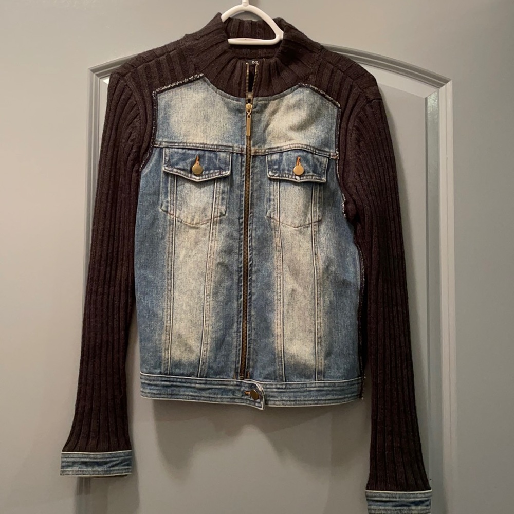52 Weekends Jean Black Sweater Jacket Large NWOT